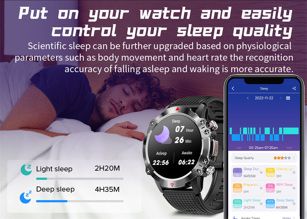 KR10 Smart Watch Fitness Tracker IP67 Waterproof Smart Watches 1.39” Full Screen Touch Compatible For Android IOS Phones