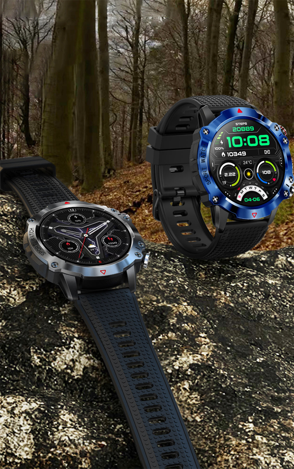 KR10 Smart Watch Fitness Tracker IP67 Waterproof Smart Watches 1.39” Full Screen Touch Compatible For Android IOS Phones