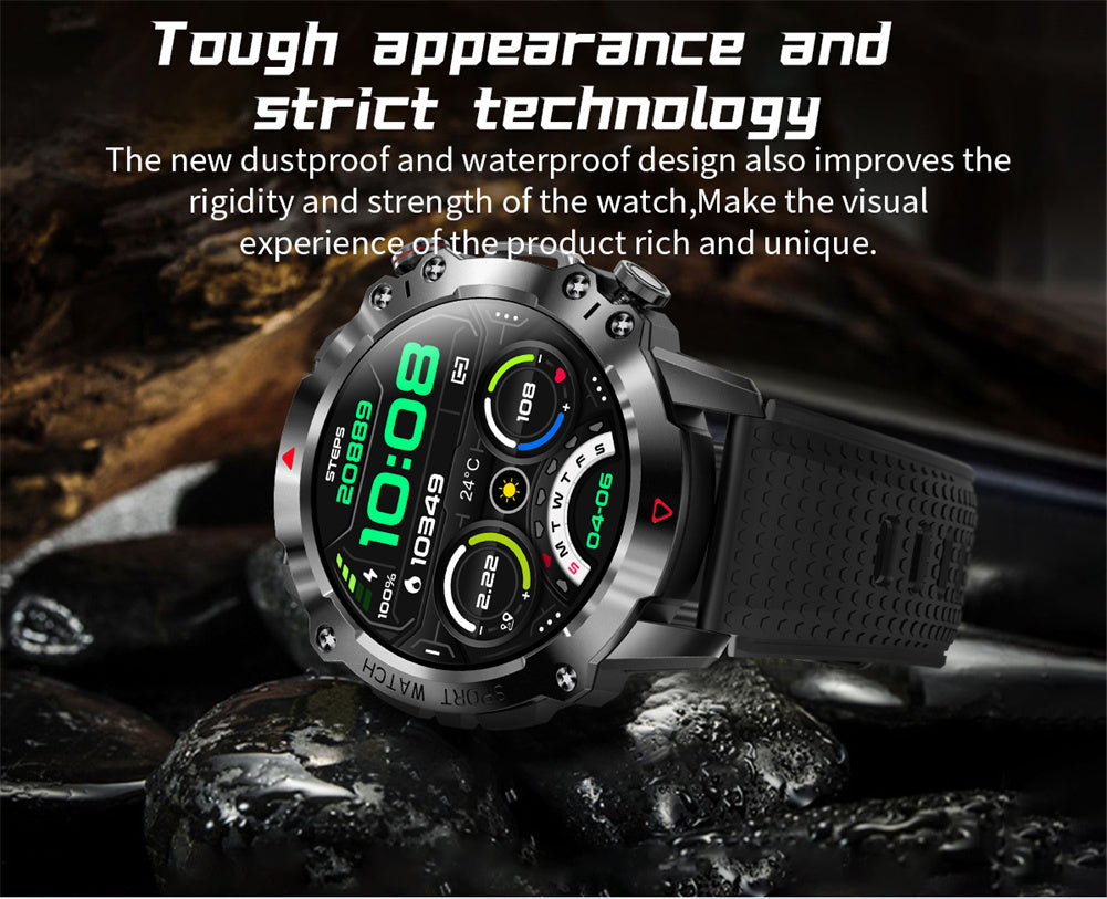 KR10 Smart Watch Fitness Tracker IP67 Waterproof Smart Watches 1.39” Full Screen Touch Compatible For Android IOS Phones