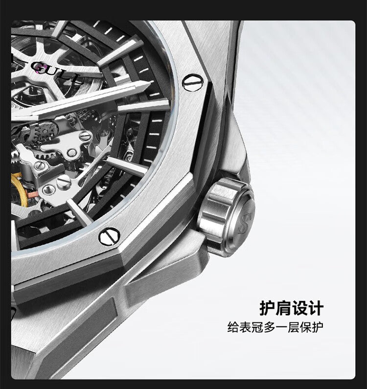 Seagull Casual Automatic Mechanical Watch Skeleton Hollow Men Wristwatches Luminous Military Watches Sapphire Montre Homme 6168k