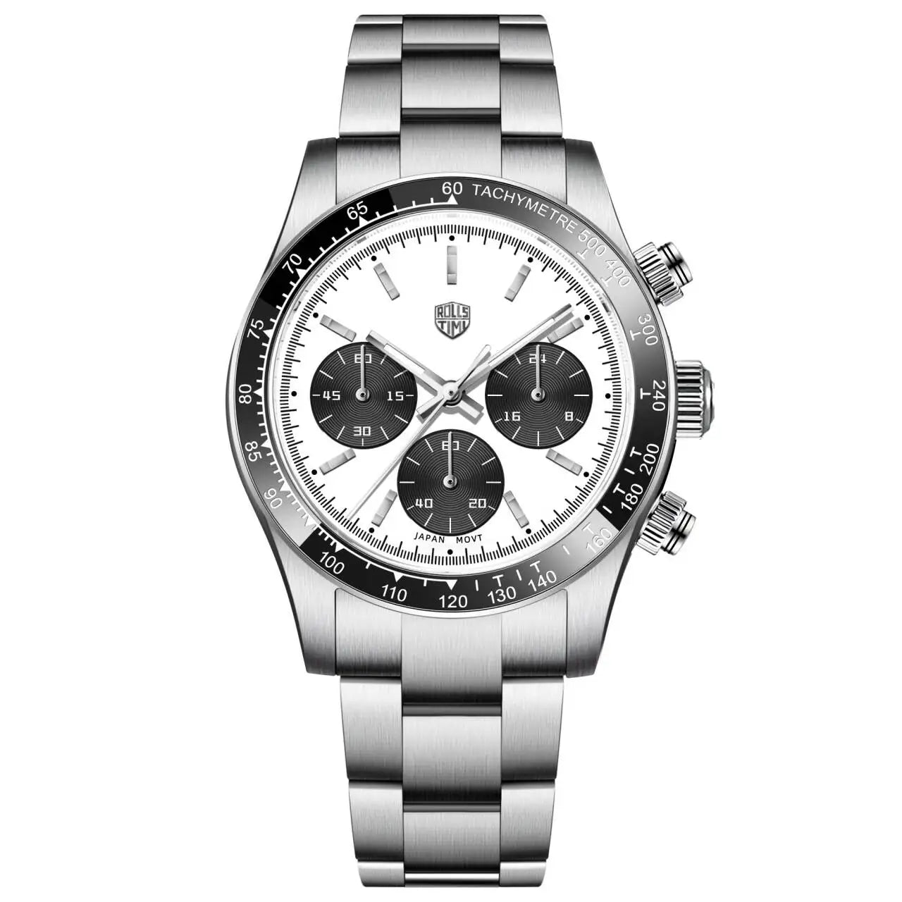 RollsTimi Mens Watch 2024 NEW Top Luxury Chronograph Stainless steel Japan TMI Vk63 Quartz Watches for Man Sapphire Wristwatch