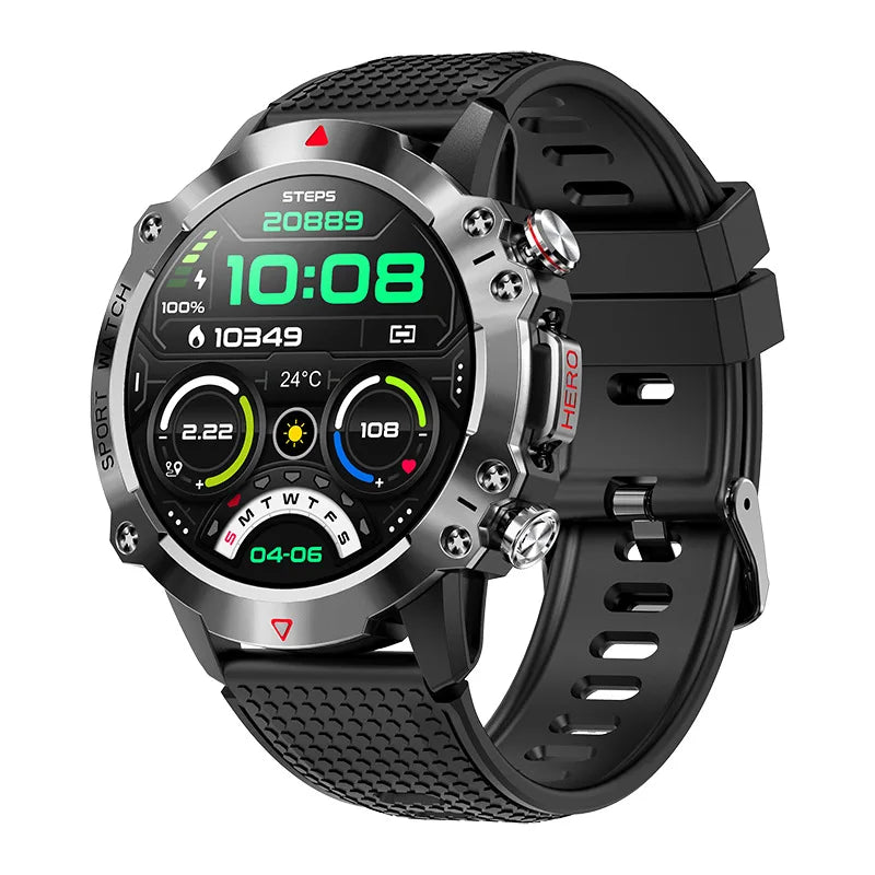 KR10 Smart Watch Fitness Tracker IP67 Waterproof Smart Watches 1.39” Full Screen Touch Compatible For Android IOS Phones