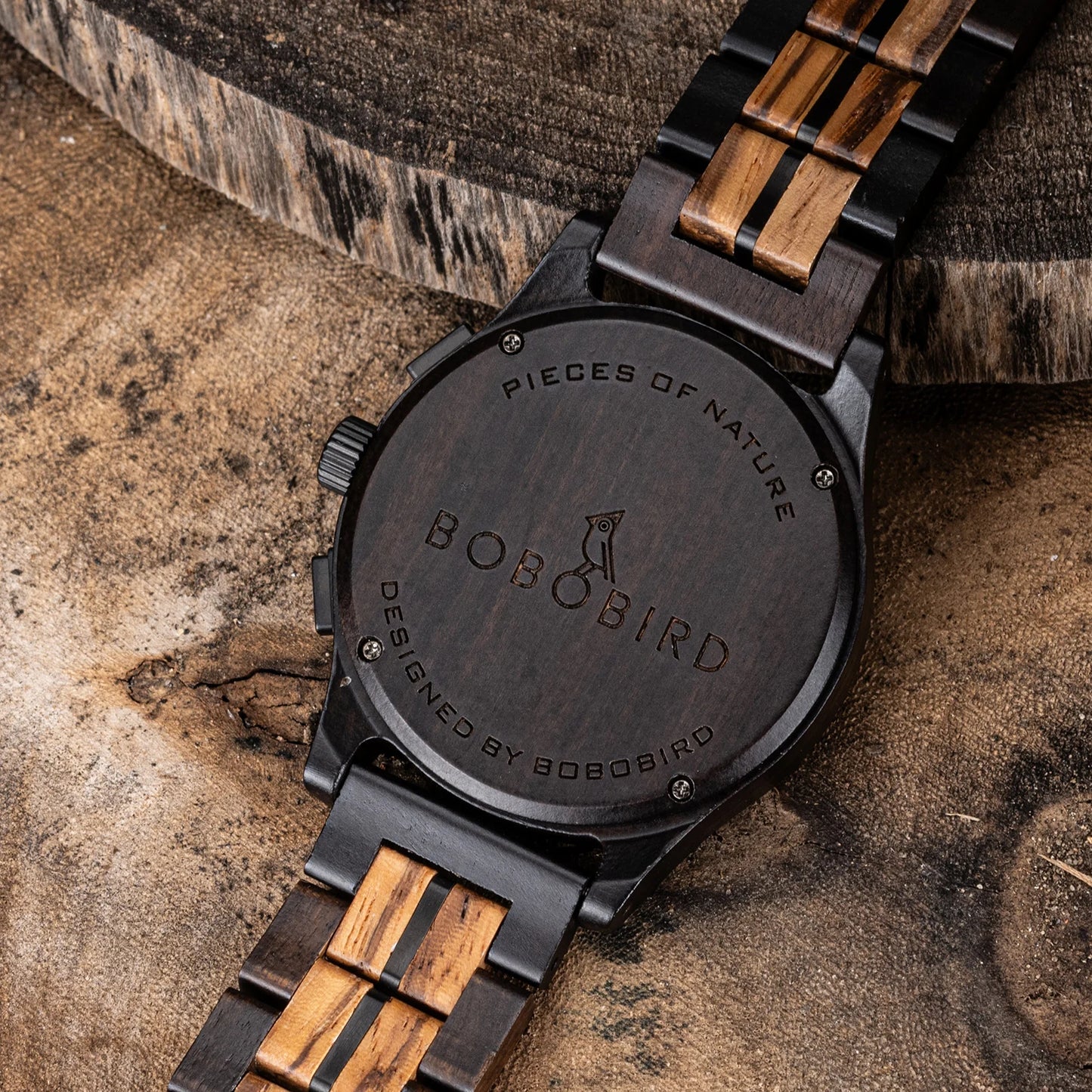 BOBO BIRD Wooden Men's Watch Handcrafted Vintage Stylish Natural Wood Quartz Wristwatch With Unique Design Eco-Friendly 2024 New