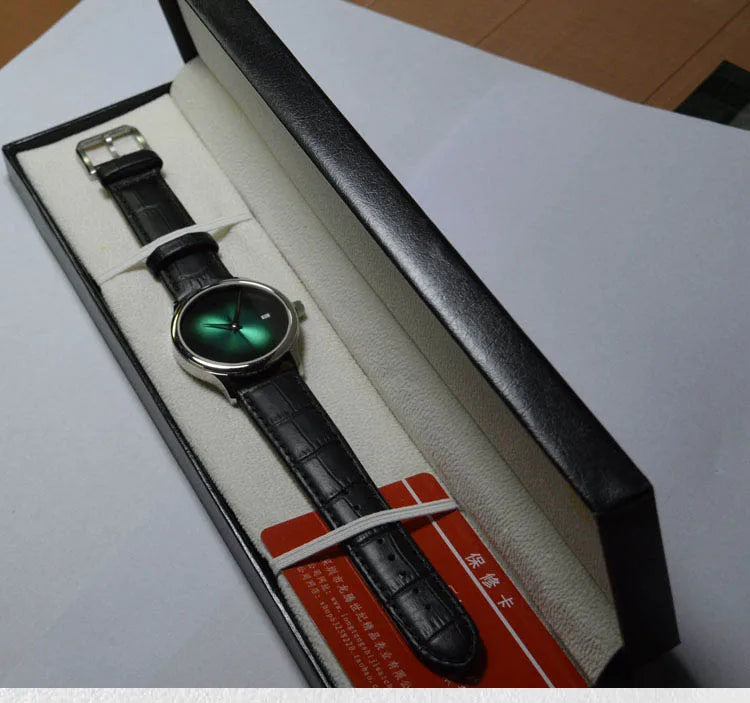 38.5mm Ultra-thin Automatic Mechanical Watch Tianjin ST1812 Self Winding Movement Calendar Waterproof Sapphire Glass Mens Watch