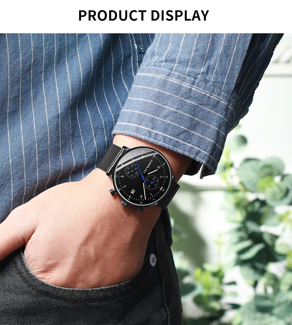 Mens Watch CRRJU Luxury Top Brand Men Stainless Steel WristWatch Men's Military waterproof Date Quartz watches relogio masculino