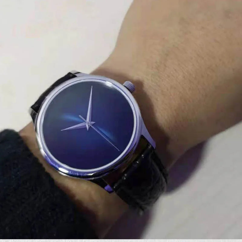 38.5mm Ultra-thin Automatic Mechanical Watch Tianjin ST1812 Self Winding Movement Calendar Waterproof Sapphire Glass Mens Watch
