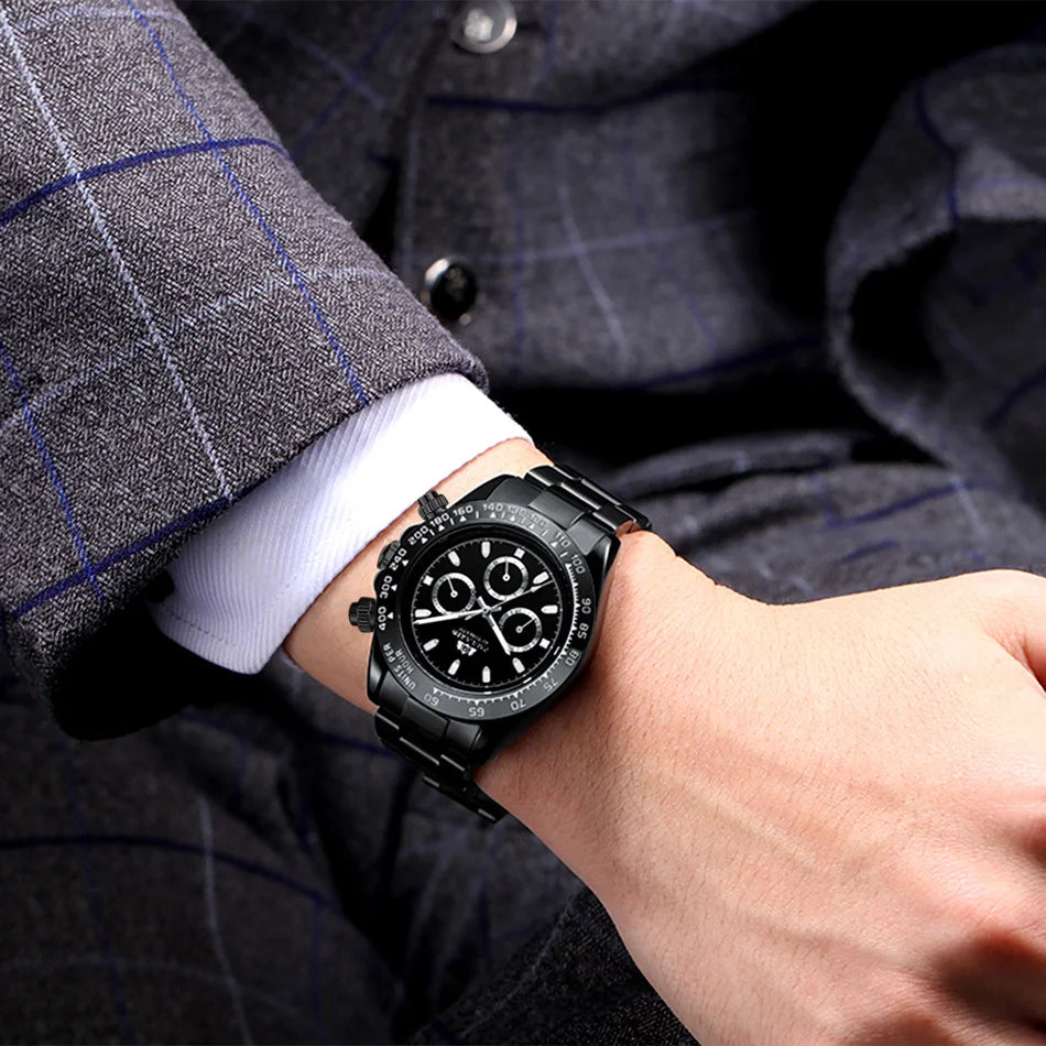 Automatic Watches Self Wind Mechanical Gold Stainless Steel Glacier Ice Blue Dial Chestnut Brown Bezel Luminous Men Watch