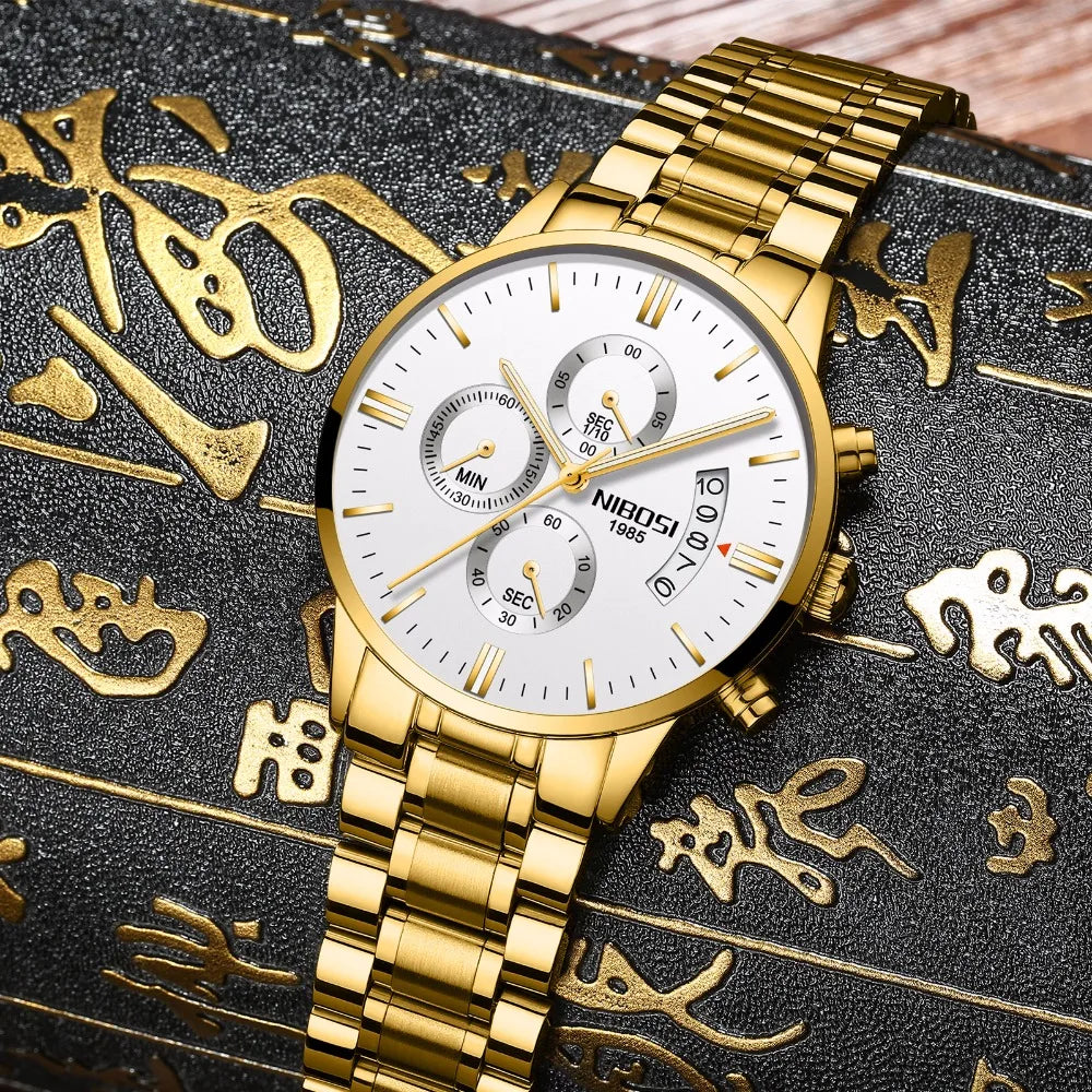 NIBOSI Mens Watches Luxury Top Brand Relogio Masculino Famous Men's Fashion Casual Dress Watch Military Quartz Wristwatches Saat