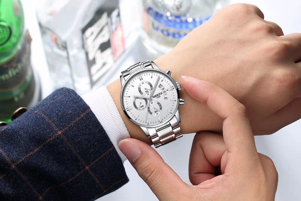 NIBOSI Mens Watches Luxury Top Brand Relogio Masculino Famous Men's Fashion Casual Dress Watch Military Quartz Wristwatches Saat
