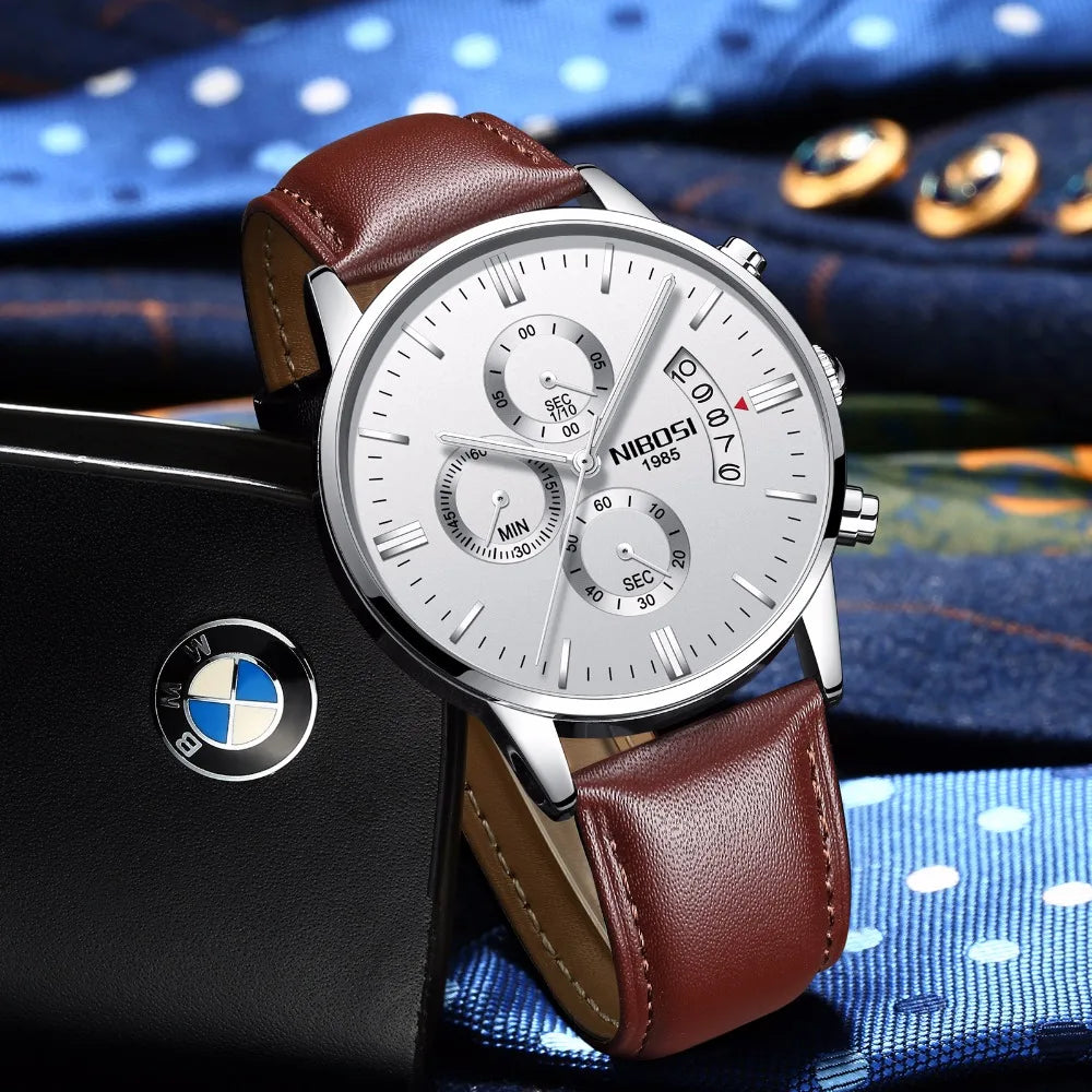 NIBOSI Mens Watches Luxury Top Brand Relogio Masculino Famous Men's Fashion Casual Dress Watch Military Quartz Wristwatches Saat