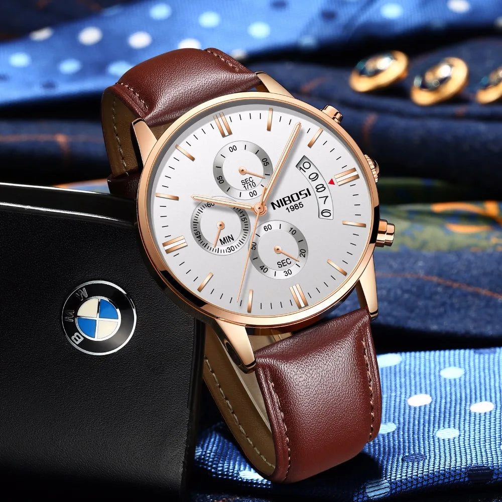 NIBOSI Mens Watches Luxury Top Brand Relogio Masculino Famous Men's Fashion Casual Dress Watch Military Quartz Wristwatches Saat