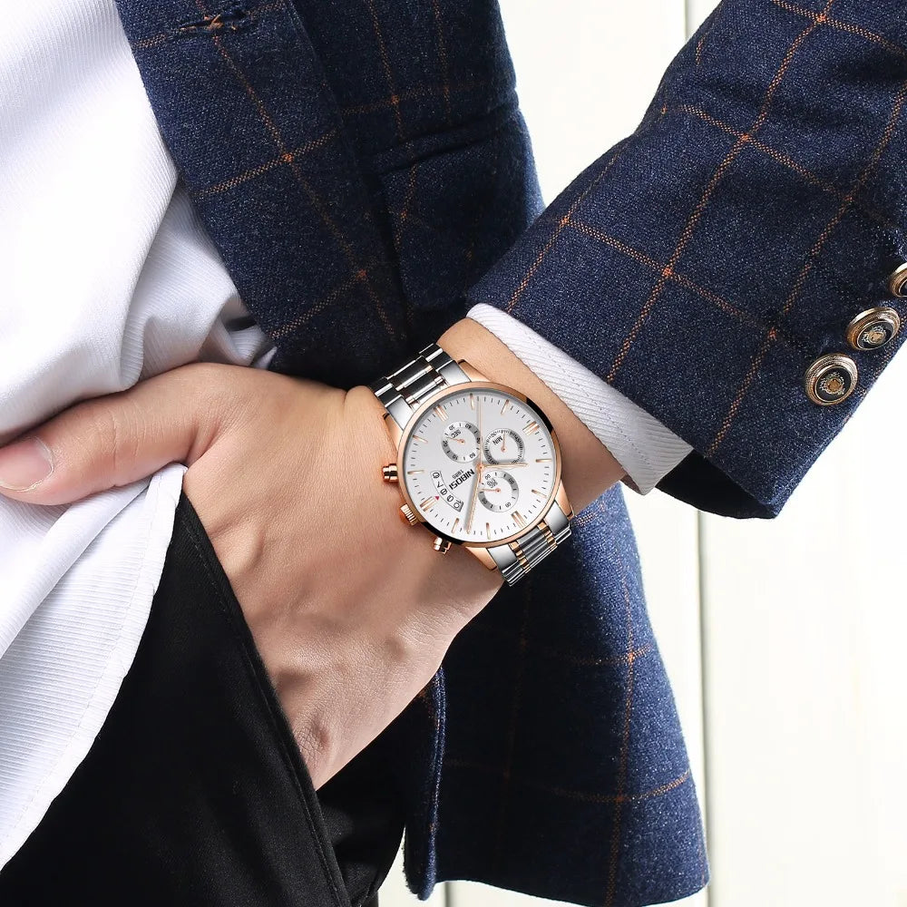 NIBOSI Mens Watches Luxury Top Brand Relogio Masculino Famous Men's Fashion Casual Dress Watch Military Quartz Wristwatches Saat