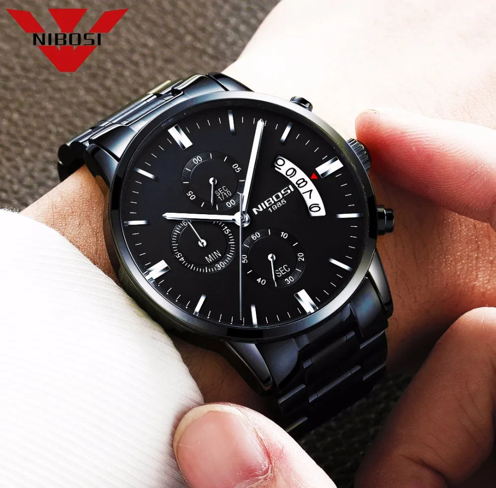 NIBOSI Mens Watches Luxury Top Brand Relogio Masculino Famous Men's Fashion Casual Dress Watch Military Quartz Wristwatches Saat