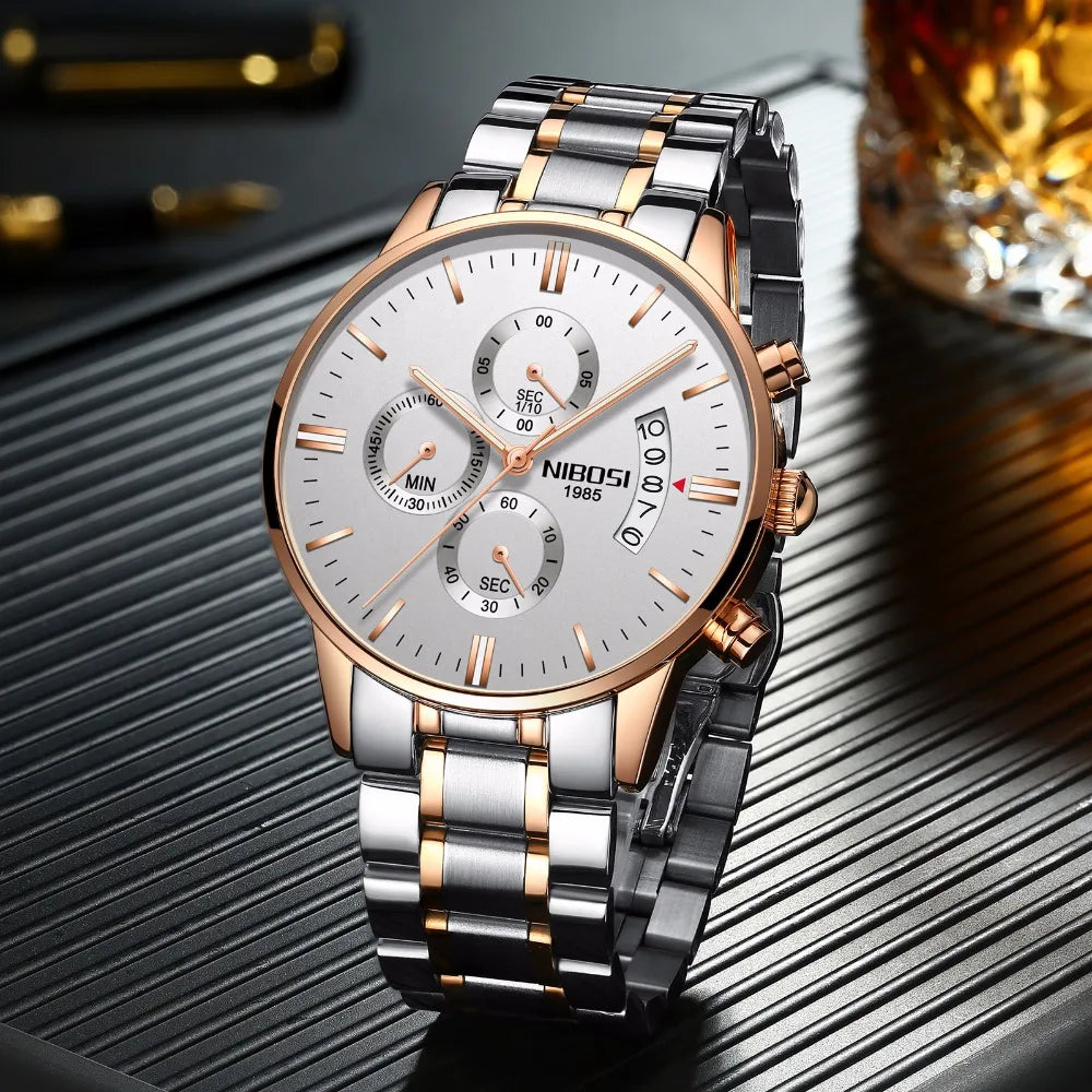 NIBOSI Mens Watches Luxury Top Brand Relogio Masculino Famous Men's Fashion Casual Dress Watch Military Quartz Wristwatches Saat