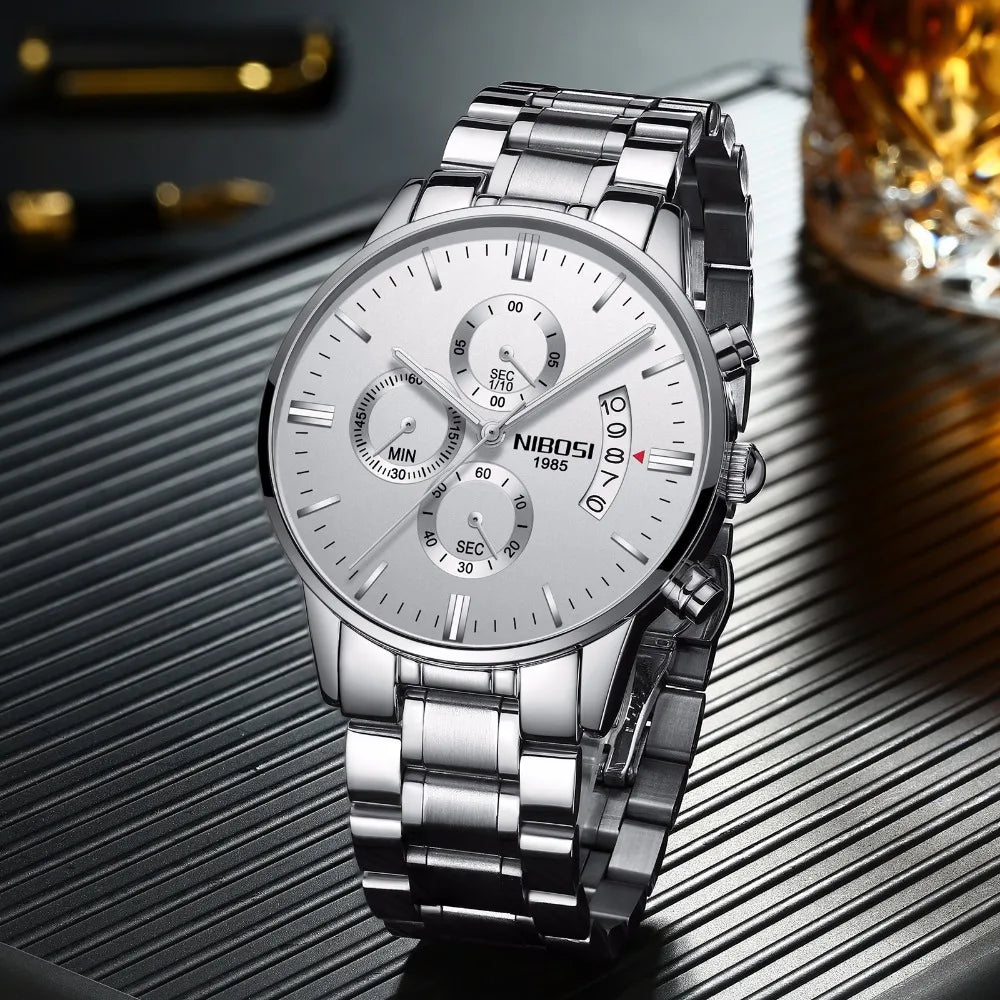 NIBOSI Mens Watches Luxury Top Brand Relogio Masculino Famous Men's Fashion Casual Dress Watch Military Quartz Wristwatches Saat