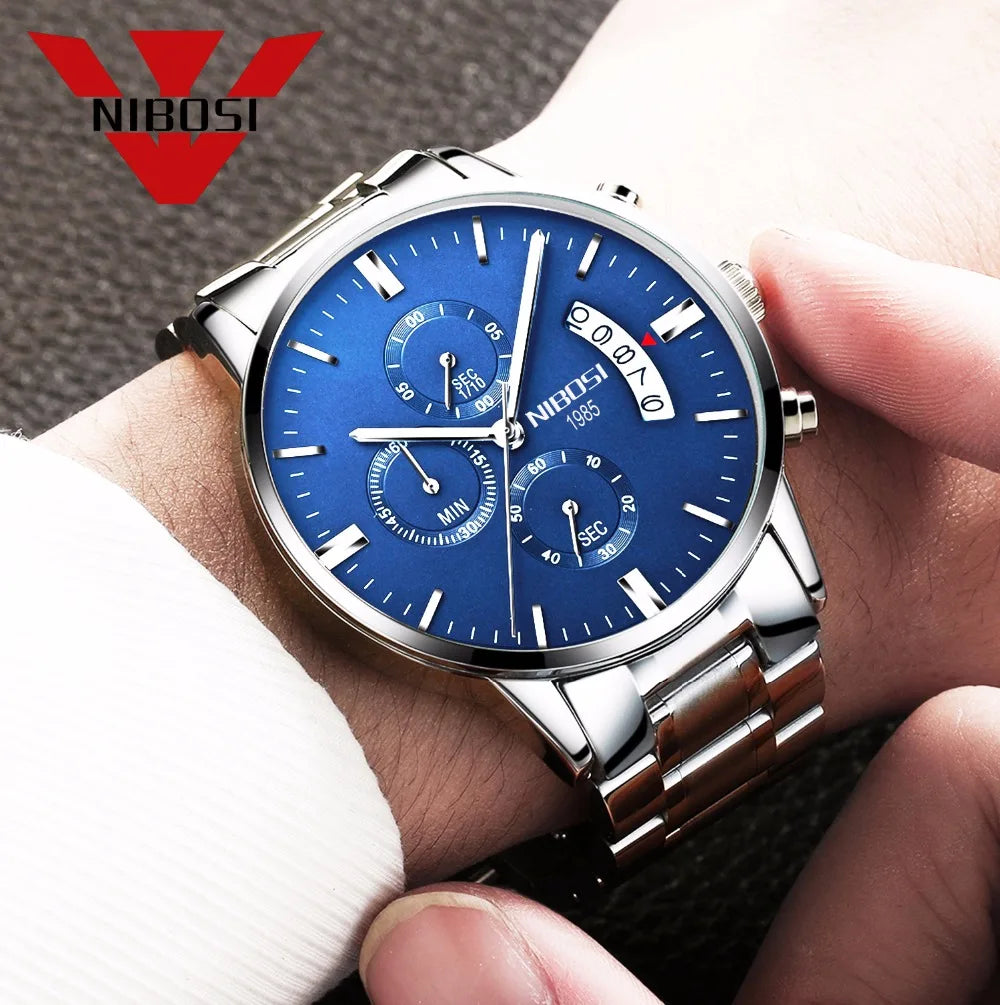 NIBOSI Mens Watches Luxury Top Brand Relogio Masculino Famous Men's Fashion Casual Dress Watch Military Quartz Wristwatches Saat