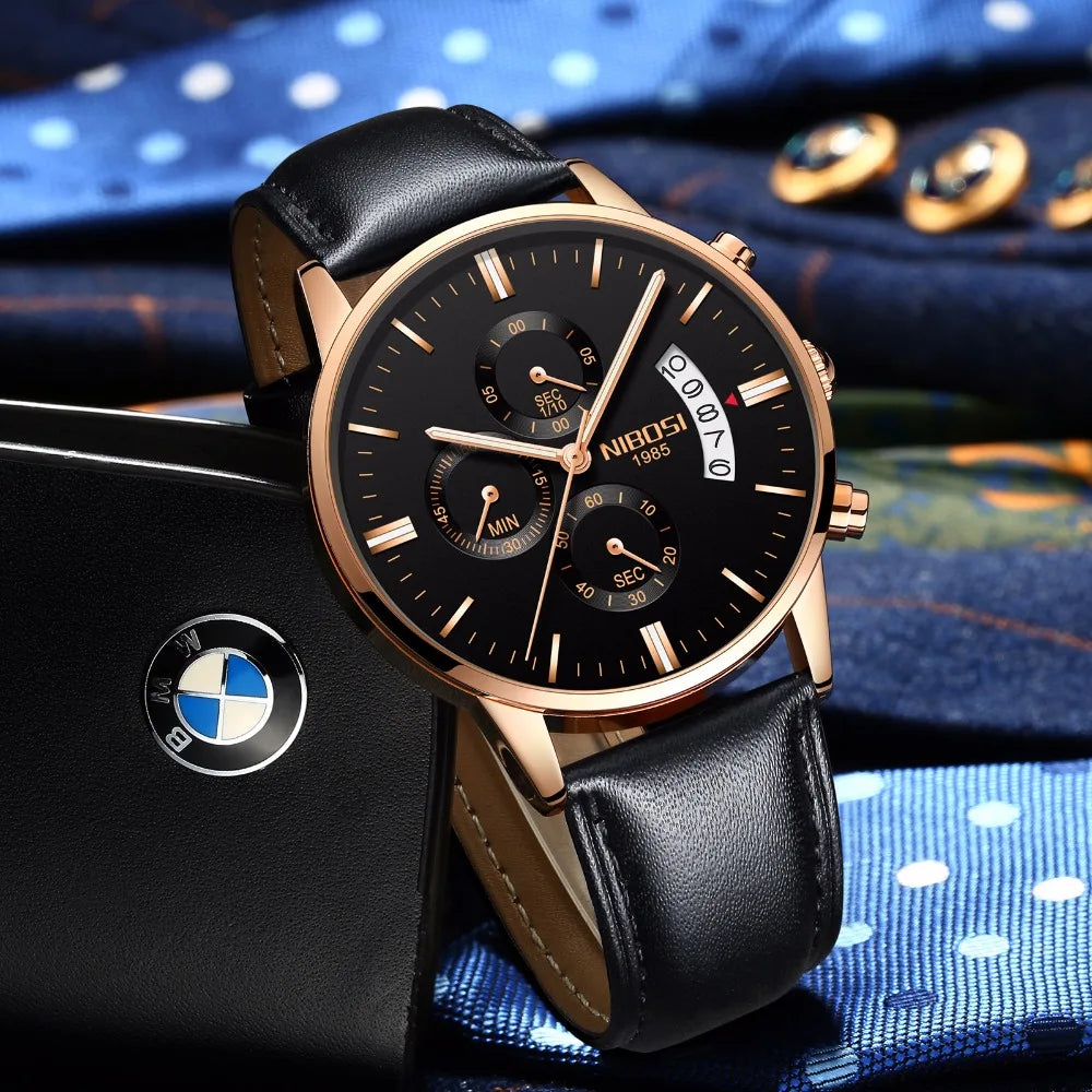 NIBOSI Mens Watches Luxury Top Brand Relogio Masculino Famous Men's Fashion Casual Dress Watch Military Quartz Wristwatches Saat