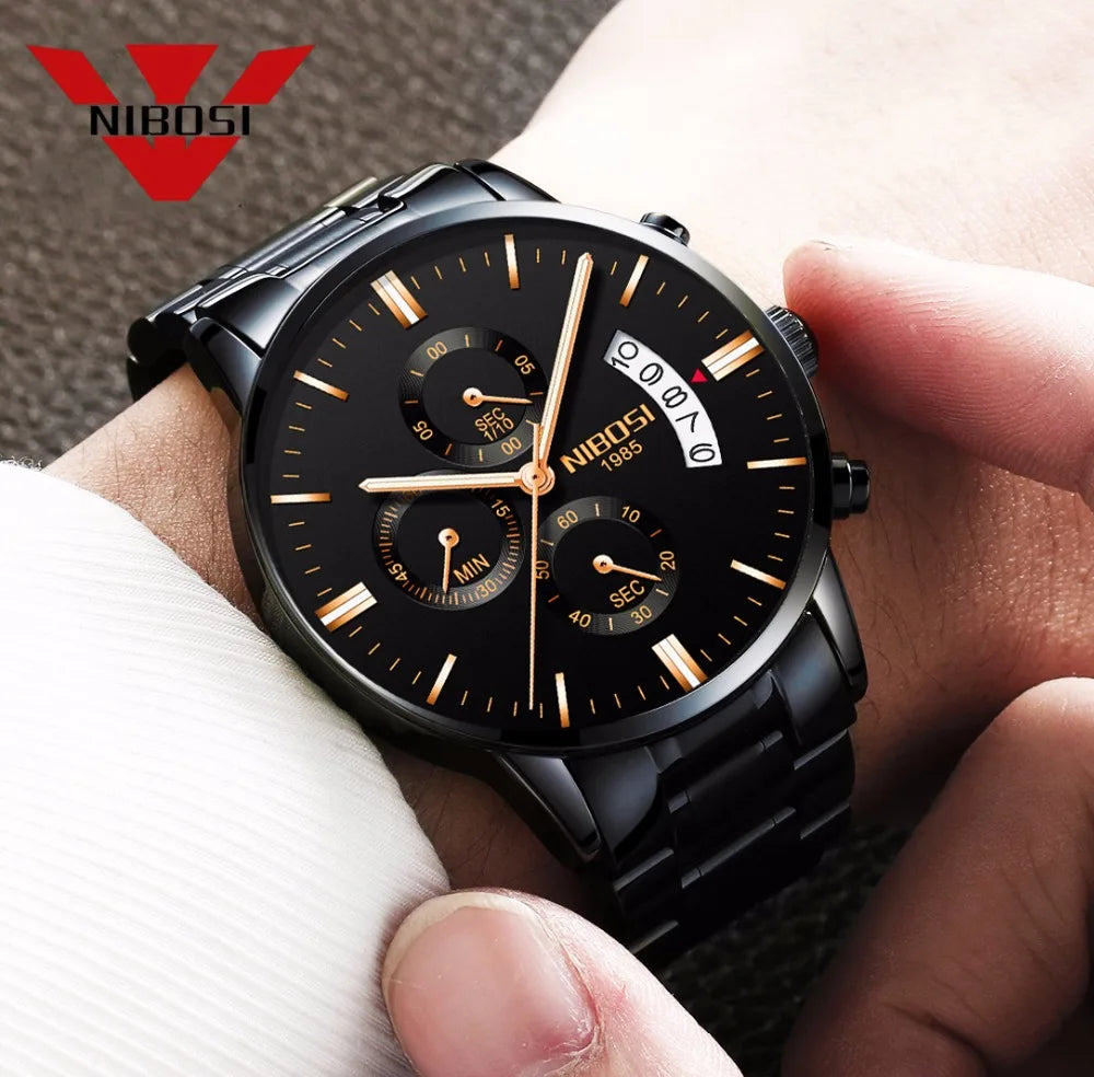 NIBOSI Mens Watches Luxury Top Brand Relogio Masculino Famous Men's Fashion Casual Dress Watch Military Quartz Wristwatches Saat