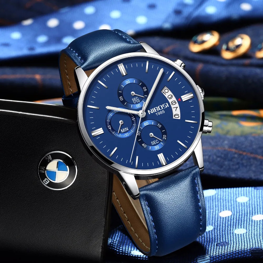 NIBOSI Mens Watches Luxury Top Brand Relogio Masculino Famous Men's Fashion Casual Dress Watch Military Quartz Wristwatches Saat