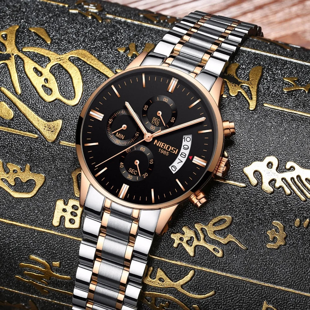 NIBOSI Mens Watches Luxury Top Brand Relogio Masculino Famous Men's Fashion Casual Dress Watch Military Quartz Wristwatches Saat