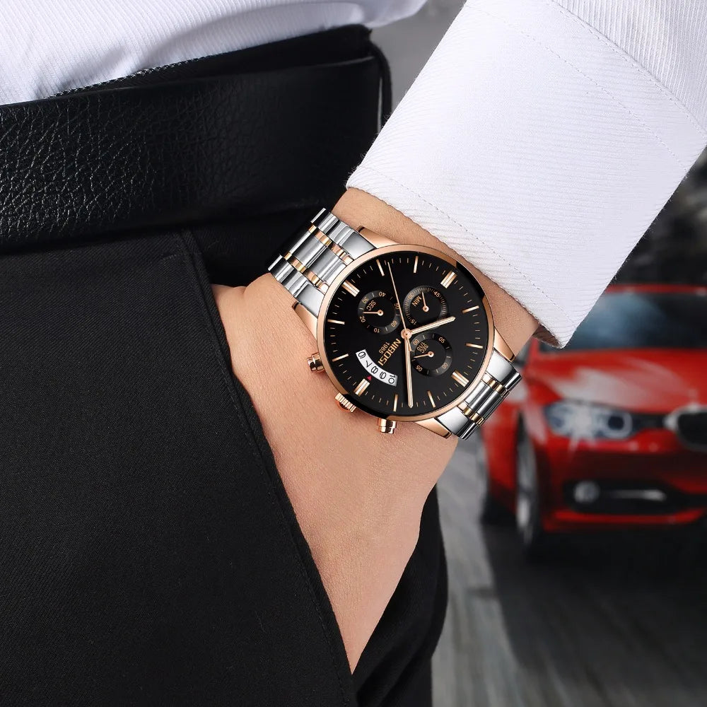 NIBOSI Mens Watches Luxury Top Brand Relogio Masculino Famous Men's Fashion Casual Dress Watch Military Quartz Wristwatches Saat