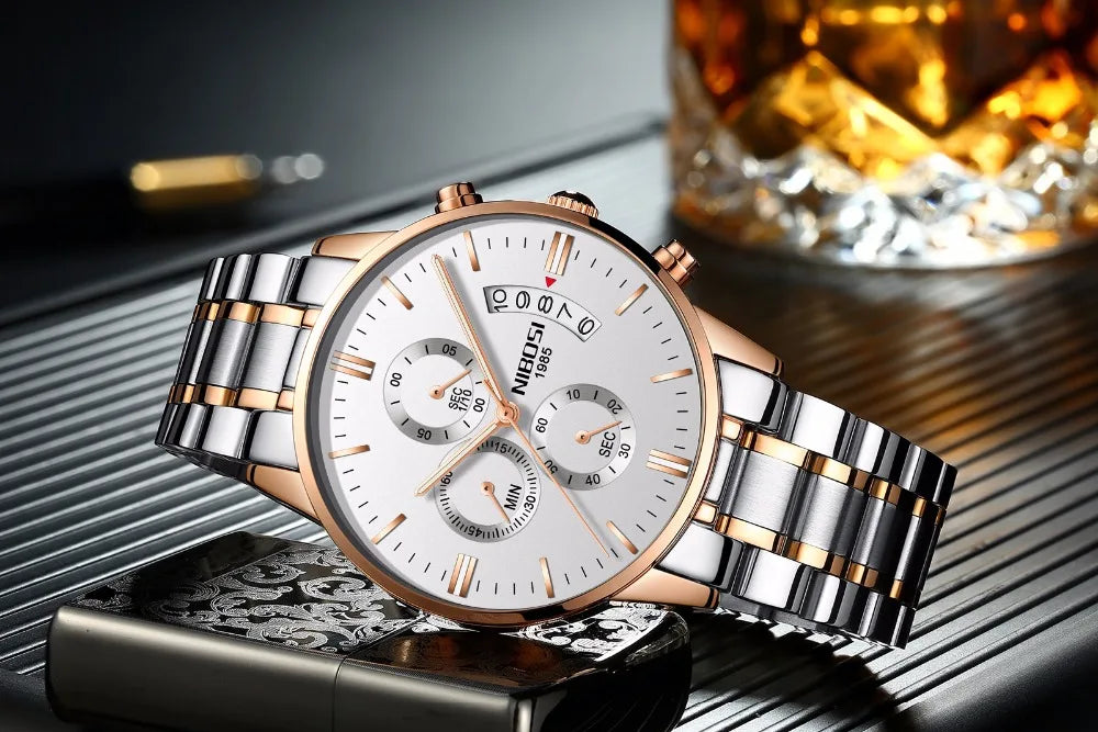 NIBOSI Mens Watches Luxury Top Brand Relogio Masculino Famous Men's Fashion Casual Dress Watch Military Quartz Wristwatches Saat