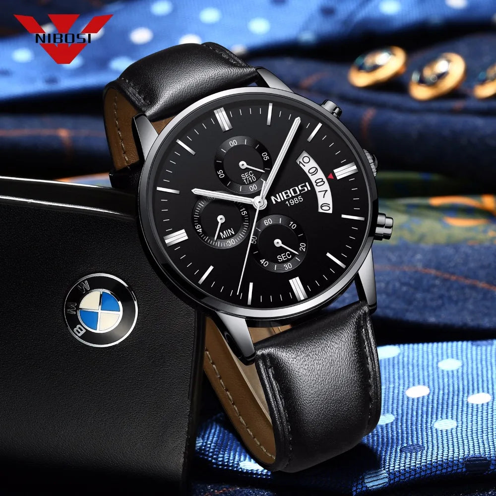 NIBOSI Mens Watches Luxury Top Brand Relogio Masculino Famous Men's Fashion Casual Dress Watch Military Quartz Wristwatches Saat