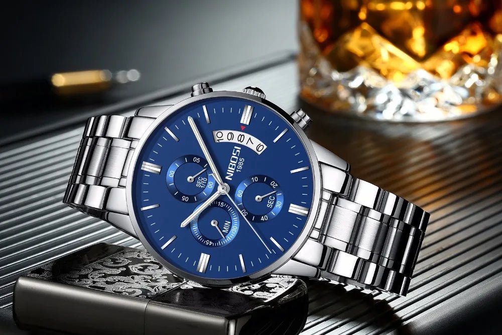 NIBOSI Mens Watches Luxury Top Brand Relogio Masculino Famous Men's Fashion Casual Dress Watch Military Quartz Wristwatches Saat