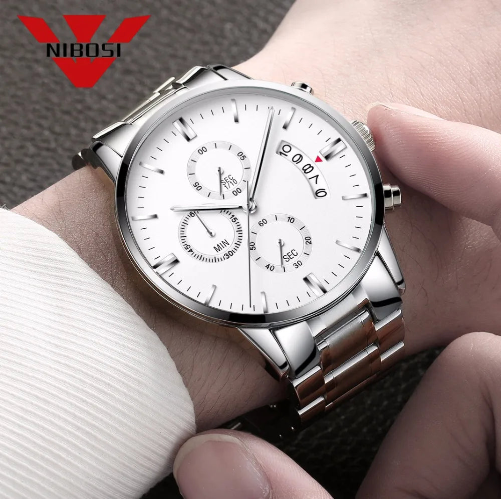 NIBOSI Mens Watches Luxury Top Brand Relogio Masculino Famous Men's Fashion Casual Dress Watch Military Quartz Wristwatches Saat