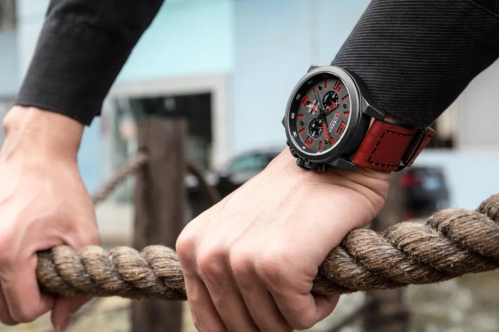 CURREN Fashion Casual Date Quartz Watches For Men Fashion Leather Sports Men's Wrsitwatch Chronograph Male Watch