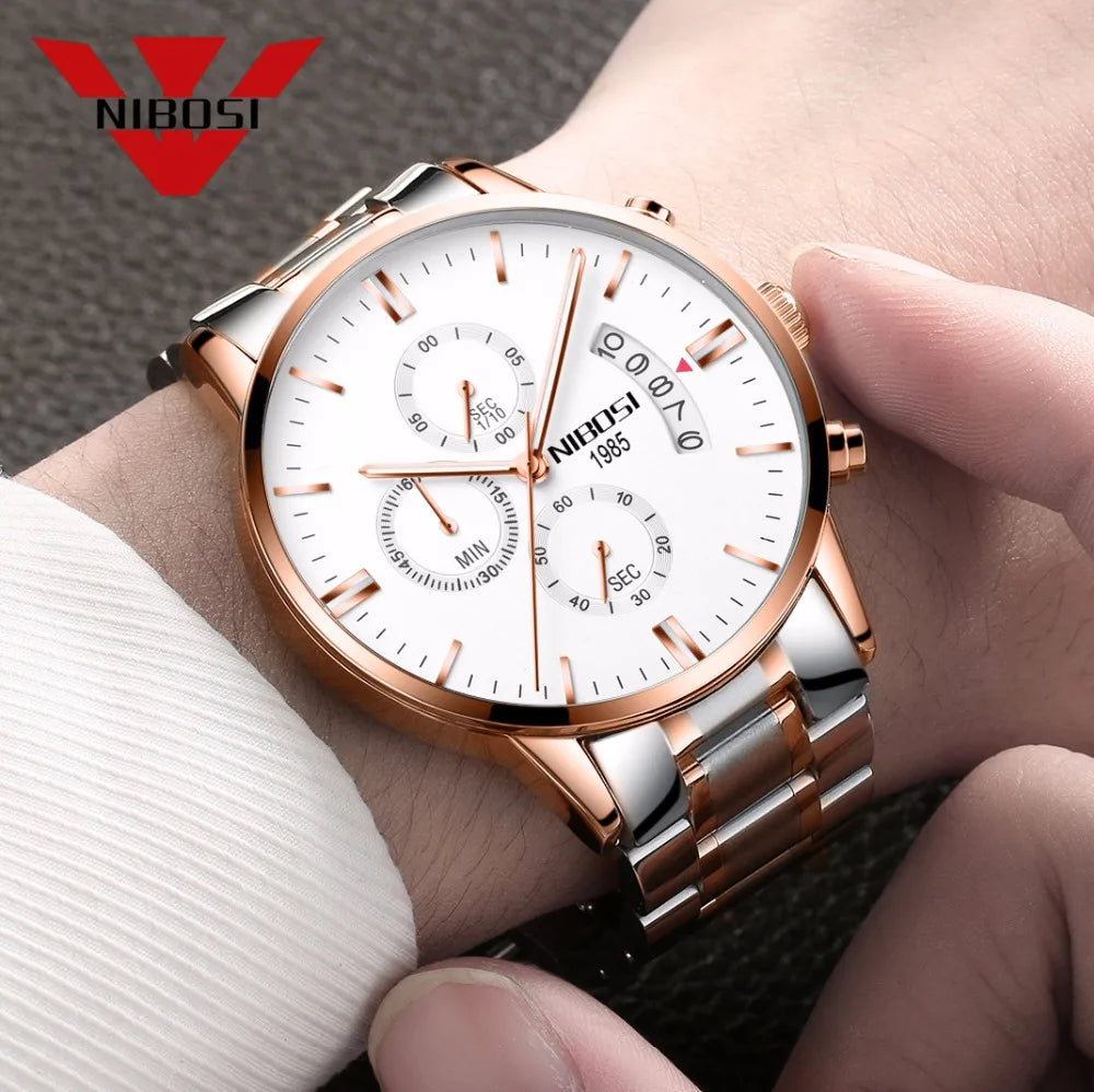NIBOSI Mens Watches Luxury Top Brand Relogio Masculino Famous Men's Fashion Casual Dress Watch Military Quartz Wristwatches Saat