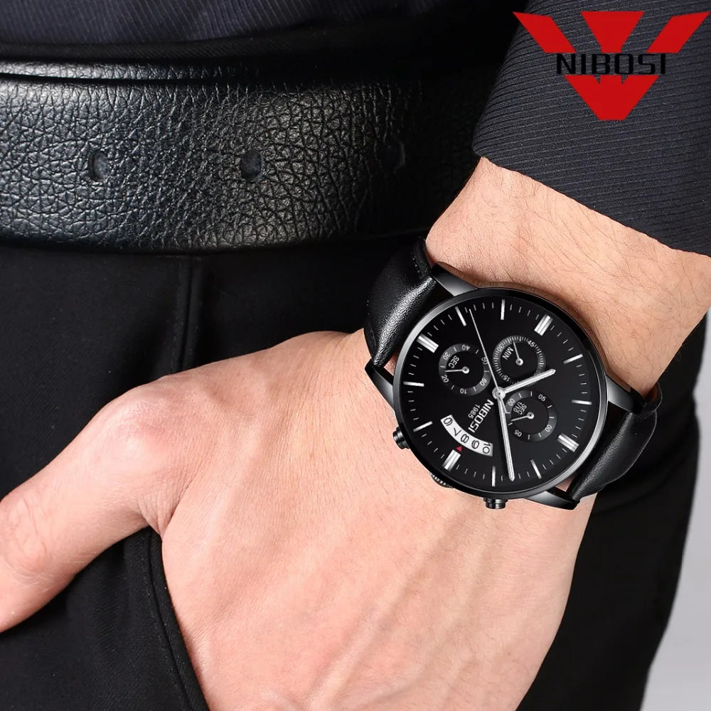 NIBOSI Mens Watches Luxury Top Brand Relogio Masculino Famous Men's Fashion Casual Dress Watch Military Quartz Wristwatches Saat