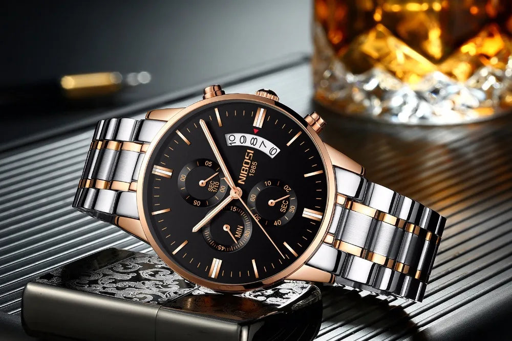 NIBOSI Mens Watches Luxury Top Brand Relogio Masculino Famous Men's Fashion Casual Dress Watch Military Quartz Wristwatches Saat