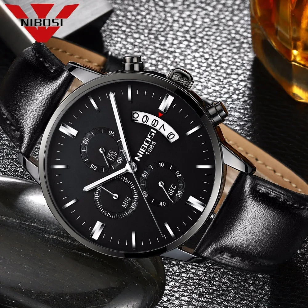 NIBOSI Mens Watches Luxury Top Brand Relogio Masculino Famous Men's Fashion Casual Dress Watch Military Quartz Wristwatches Saat