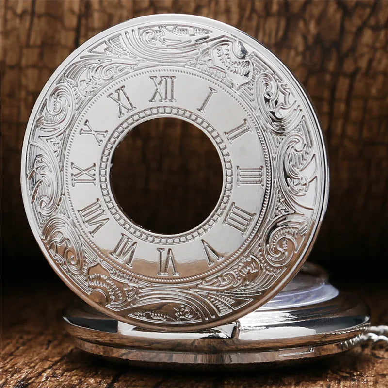Vintage Charm Black Unisex Fashion Roman Number Quartz Steampunk Pocket Watch Women Man Necklace Pendant with Chain Gifts P427