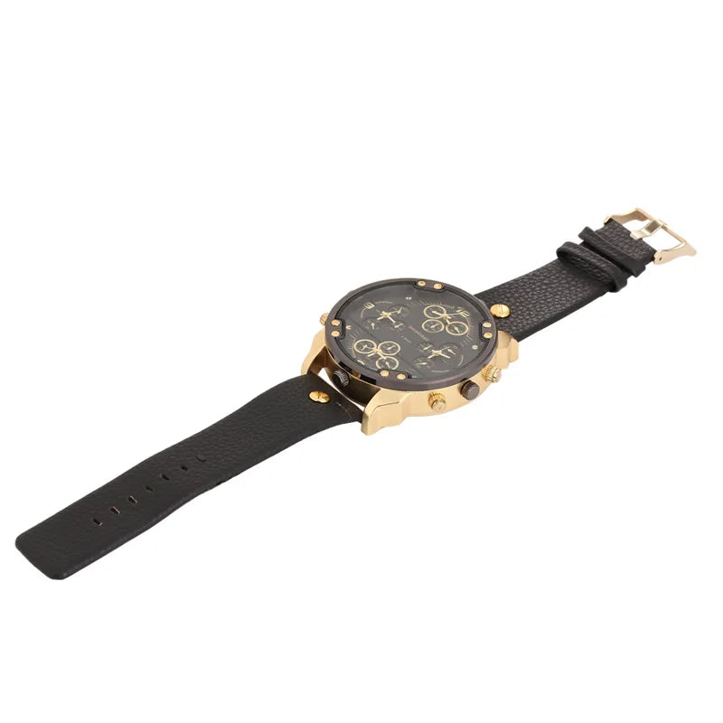 Shiweibao Cool Mens Watches Top Brand Luxury Quartz Watch For Men Four Time Zones Military Wristwatches Leather Relojes Hombre