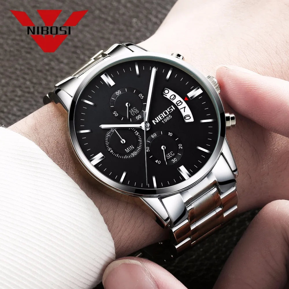 NIBOSI Mens Watches Luxury Top Brand Relogio Masculino Famous Men's Fashion Casual Dress Watch Military Quartz Wristwatches Saat