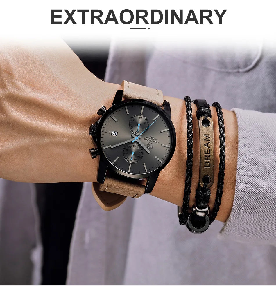2021 Men Watch CHEETAH Brand Fashion Sports Quartz Watches Mens Leather Waterproof Chronograph Clock Business Relogio Masculino