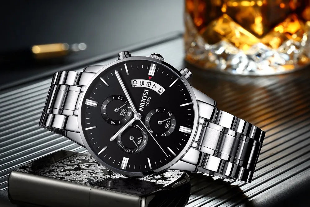 NIBOSI Mens Watches Luxury Top Brand Relogio Masculino Famous Men's Fashion Casual Dress Watch Military Quartz Wristwatches Saat