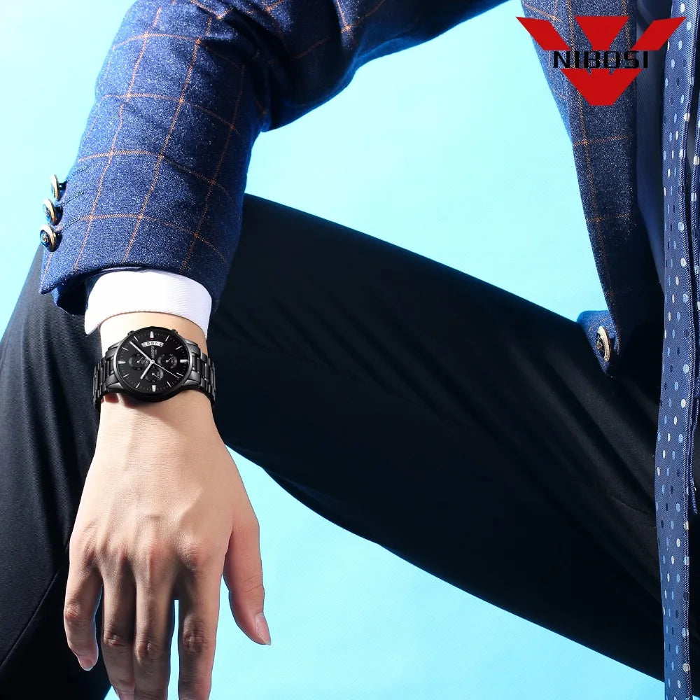 NIBOSI Mens Watches Luxury Top Brand Relogio Masculino Famous Men's Fashion Casual Dress Watch Military Quartz Wristwatches Saat