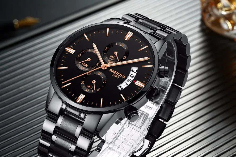 NIBOSI Mens Watches Luxury Top Brand Relogio Masculino Famous Men's Fashion Casual Dress Watch Military Quartz Wristwatches Saat