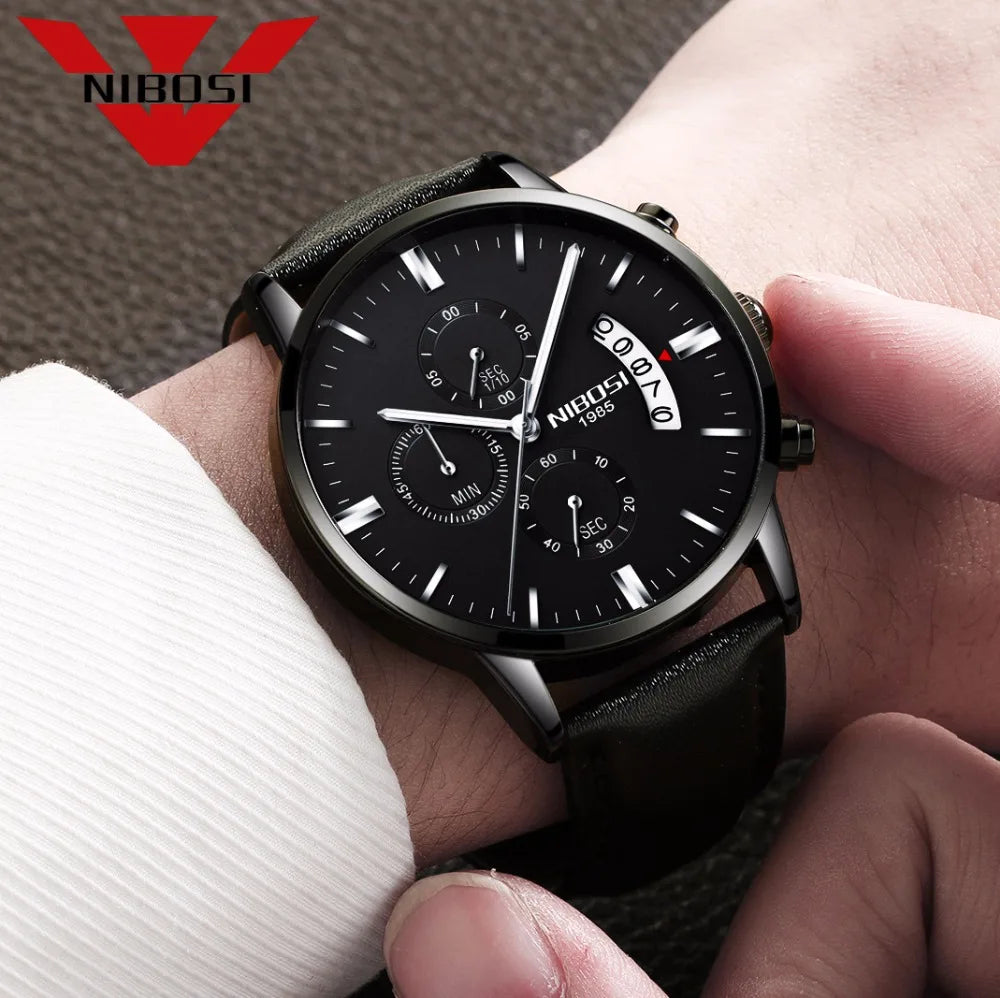 NIBOSI Mens Watches Luxury Top Brand Relogio Masculino Famous Men's Fashion Casual Dress Watch Military Quartz Wristwatches Saat