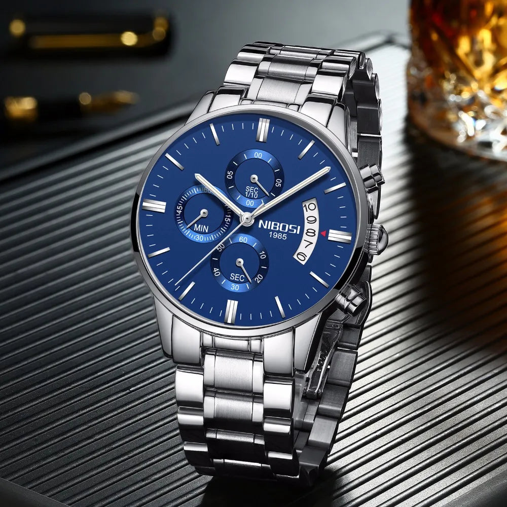 NIBOSI Mens Watches Luxury Top Brand Relogio Masculino Famous Men's Fashion Casual Dress Watch Military Quartz Wristwatches Saat