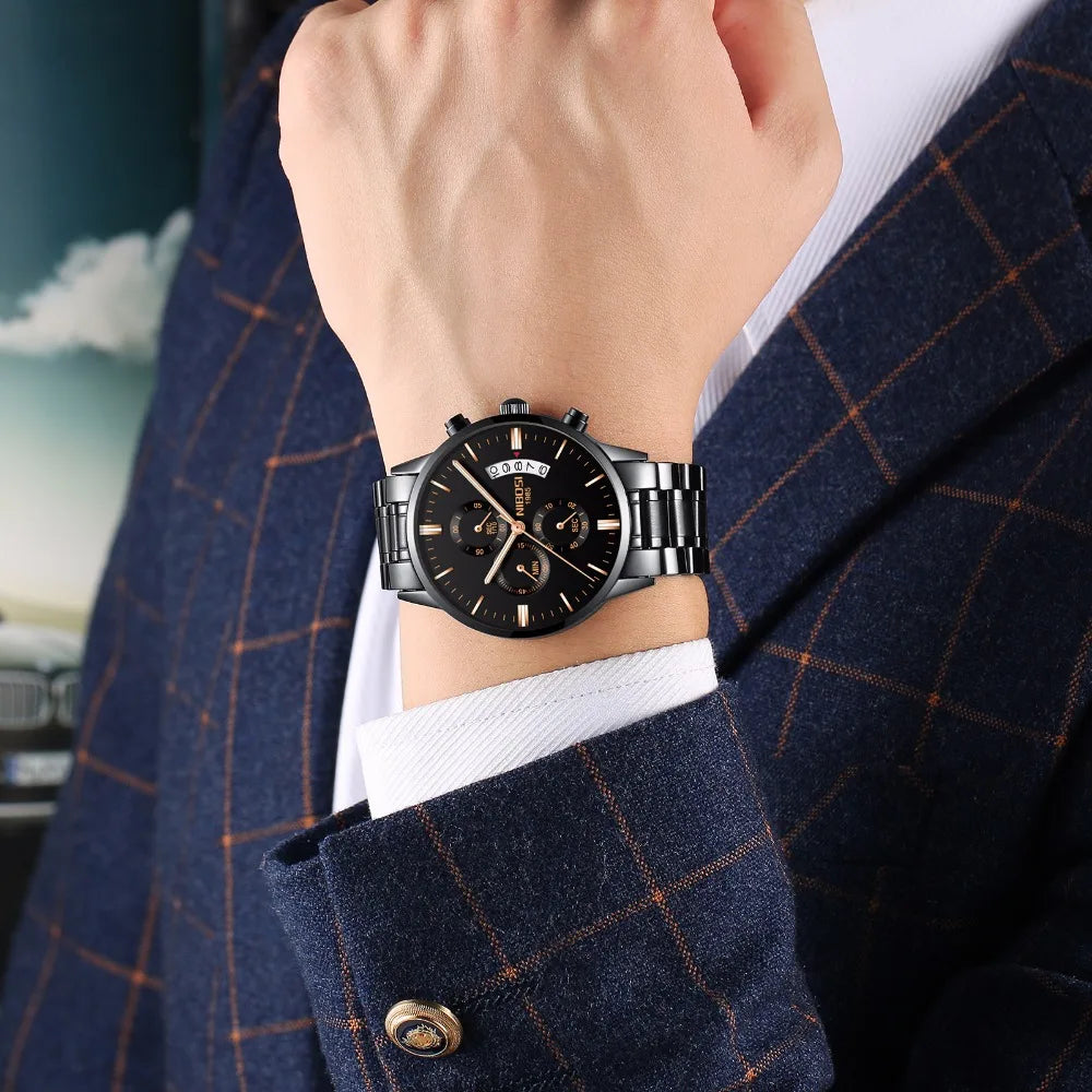 NIBOSI Mens Watches Luxury Top Brand Relogio Masculino Famous Men's Fashion Casual Dress Watch Military Quartz Wristwatches Saat