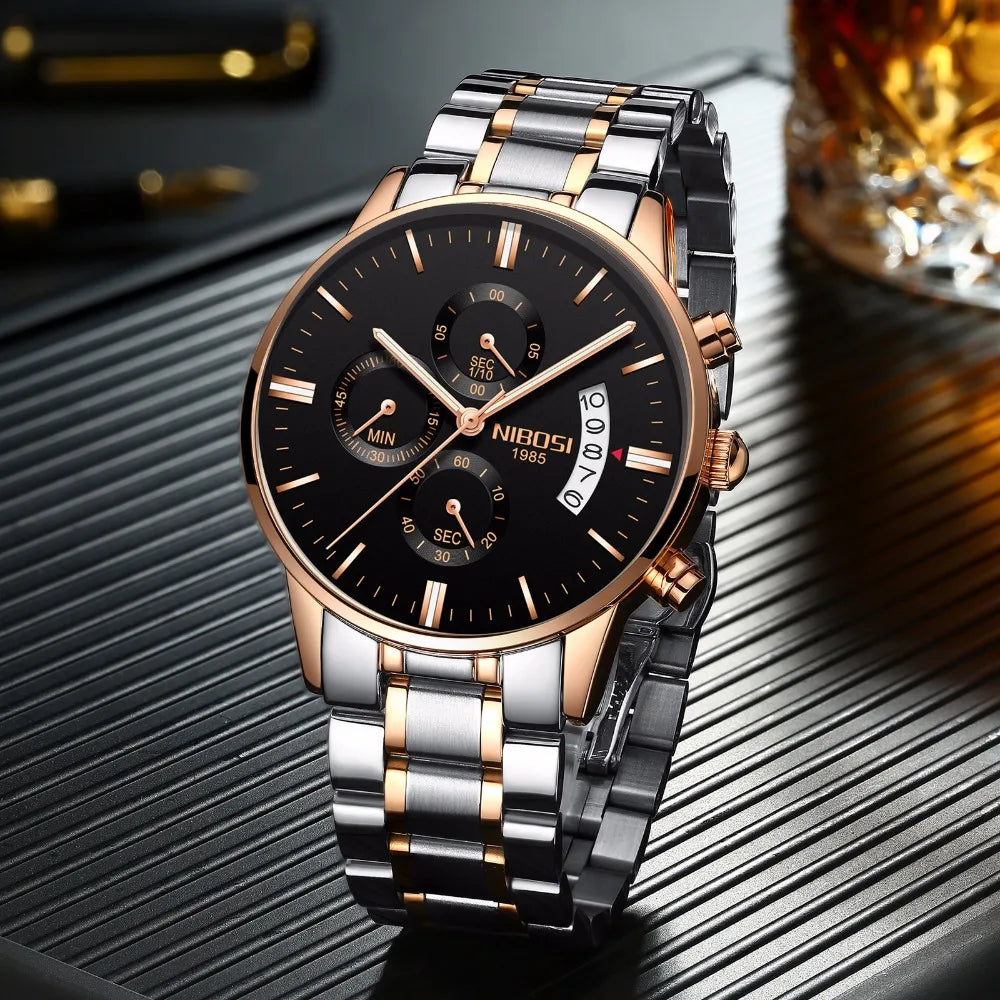 NIBOSI Mens Watches Luxury Top Brand Relogio Masculino Famous Men's Fashion Casual Dress Watch Military Quartz Wristwatches Saat