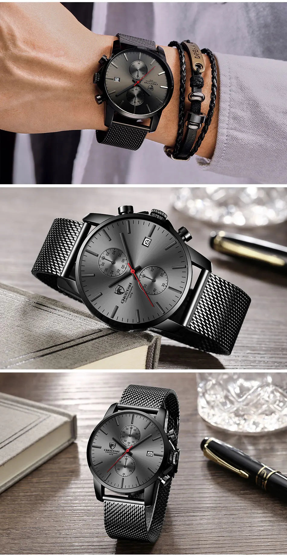 2021 Men Watch CHEETAH Brand Fashion Sports Quartz Watches Mens Leather Waterproof Chronograph Clock Business Relogio Masculino