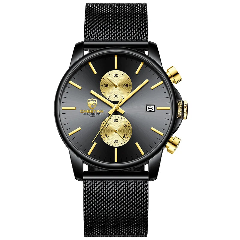 2021 Men Watch CHEETAH Brand Fashion Sports Quartz Watches Mens Leather Waterproof Chronograph Clock Business Relogio Masculino