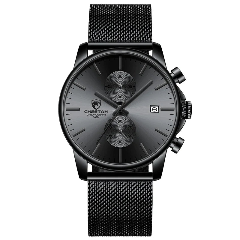 2021 Men Watch CHEETAH Brand Fashion Sports Quartz Watches Mens Leather Waterproof Chronograph Clock Business Relogio Masculino