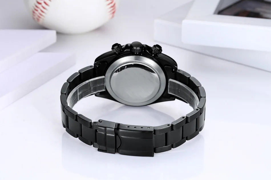 Automatic Watches Self Wind Mechanical Gold Stainless Steel Glacier Ice Blue Dial Chestnut Brown Bezel Luminous Men Watch