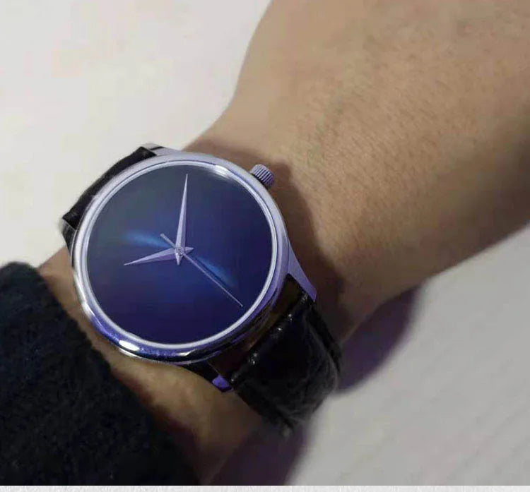38.5mm Ultra-thin Automatic Mechanical Watch Tianjin ST1812 Self Winding Movement Calendar Waterproof Sapphire Glass Mens Watch